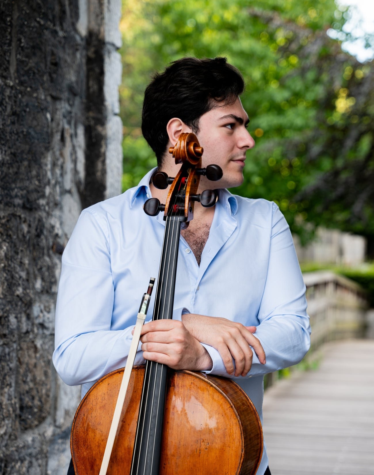 Mikayel Voskanyan with his cello