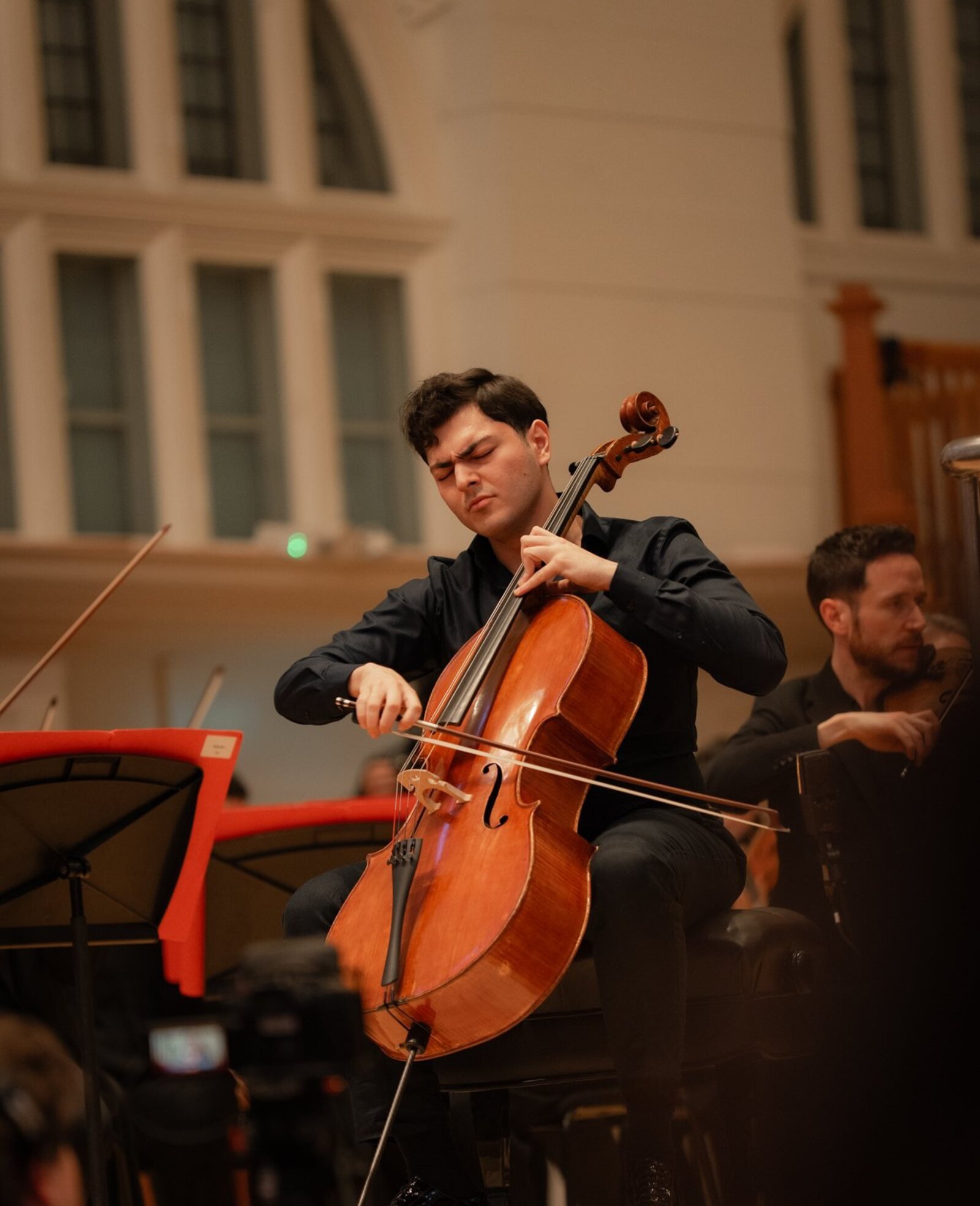 Mikayel Voskanyan performing cello